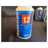Set of Assorted Automotive Refrigerant Cans with Recharge Kits - content quantities unverified