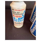 Set of Assorted Automotive Refrigerant Cans with Recharge Kits - content quantities unverified