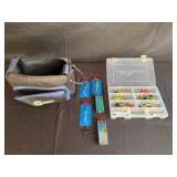 Fishing Tackle Box Set with Assorted Lures and Carry Bag