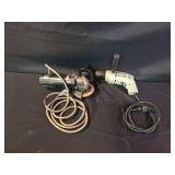 Set of Industrial Craftsman Sander/Grinder and Skil Reversing Drive Drill