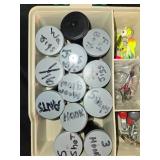 Collection of Fishing Tackle Kit with Lures, Hooks, and Accessories
