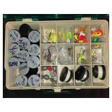 Collection of Fishing Tackle Kit with Lures, Hooks, and Accessories