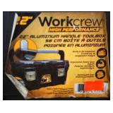Workcrew 22" Aluminum Handle Toolbox with Built-in Lid Organizer