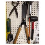 Collection of Hand and Power Tools with Hedge Trimmer and Shears