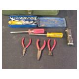 Vintage Tool Box with Assorted Hand Tools