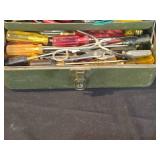 Vintage Tool Box with Assorted Hand Tools