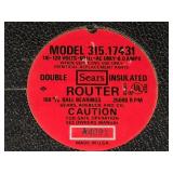 Sears Craftsman 1 1/2 HP Router Model 315.17431
