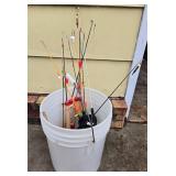 Set of Fishing Rods with Reels and Additional Ice Fishing Poles
