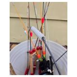 Set of Fishing Rods with Reels and Additional Ice Fishing Poles