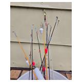 Set of Fishing Rods with Reels and Additional Ice Fishing Poles