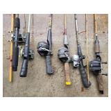 Set of Assorted Fishing Rods with Reels