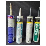 Assorted Construction and Painting Supplies with Caulking Guns
