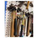 Collection of Vintage and Modern Hand Tools with Hammers and Saw