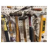 Collection of Vintage and Modern Hand Tools with Hammers and Saw