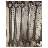 Set of Large Combination Wrenches with Various Sizes
