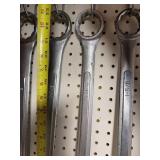 Set of Large Combination Wrenches with Various Sizes