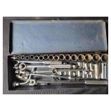 Vintage Giller Tool Corp Socket Wrench Set in Metal Case