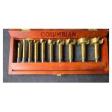 Columbian Forstner Drill Bit Set in Wooden Case