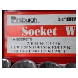 Socket Wrench Set with Reversible Ratchet and Metal Case - complete contents unverified