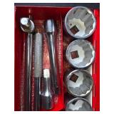Socket Wrench Set with Reversible Ratchet and Metal Case - complete contents unverified