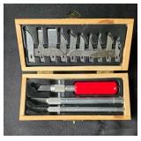 X-Acto Basic Knife Set with Additional Blades in Wooden Case