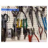 Collection of Various Hand Tools Including Pliers and Snips