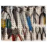 Collection of Various Hand Tools Including Pliers and Snips