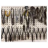 Collection of Various Hand Tools Including Pliers and Snips