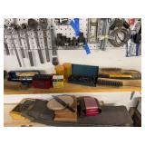 Collection of Hand Tools and Accessories Including Impact Driver, Letter Stamps, and Wrenches