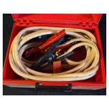 Set of Heavy Duty Jumper Cables in Red Plastic Case