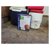 Collection of Coolers and A Stability Ball