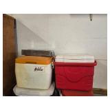 Collection of Coolers and A Stability Ball