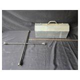 Vintage Steel Tool Box with Cross Wrench and Drill Bit