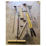 Collection of Assorted Gardening and Landscaping Tools
