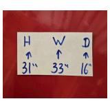 Red Metal Utility Cart with Dual Shelving