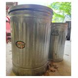 Pair of 31-Gallon Behrens Galvanized Steel Garbage Cans with Lids