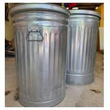 Pair of 31-Gallon Behrens Galvanized Steel Garbage Cans with Lids