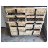 Vintage Industrial Metal Tool Cabinet with Assorted Hardware