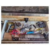 Assorted Mix of Hardware Pieces and Measuring Tools