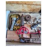 Assorted Mix of Hardware Pieces and Measuring Tools