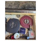 Assorted Mix of Hardware Pieces and Measuring Tools