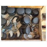 Assorted Wheels and Metal Hardware Collection