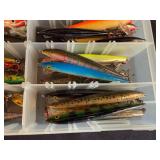 Collection of Assorted Fishing Lures in Tackle Box
