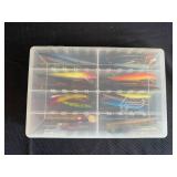 Collection of Assorted Fishing Lures in Tackle Box