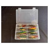 Collection of Fishing Lures in Tackle Box