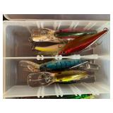 Collection of Fishing Lures in Tackle Box