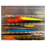 Collection of Fishing Lures in Tackle Box