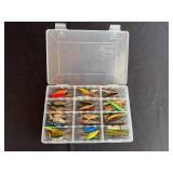 Collection of Assorted Fishing Lures in Storage Box