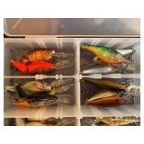 Collection of Assorted Fishing Lures in Storage Box