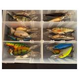 Collection of Assorted Fishing Lures in Storage Box